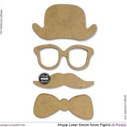 Ahşap Lazer Kesim İnsan Figürü (4 Parça) - Tual Hobi Sanat