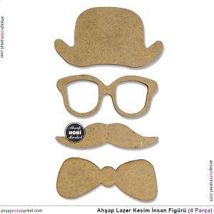 Ahşap Lazer Kesim İnsan Figürü (4 Parça) - 1