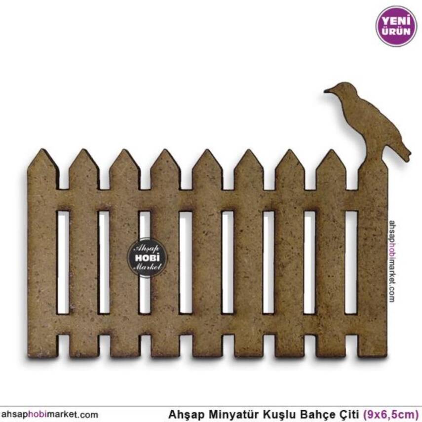 Ahşap Lazer Kesim Kuşlu Bahçe Çiti (9x6,5cm) - 1