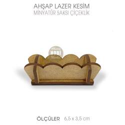 Ahsap Minyatür Saksı Lazer Kesim (6,5x3,5cm) - Tual Hobi Sanat (1)