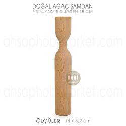 Ahşap Modern Şamdan Mumluk (18X3,2 cm) Büyük Boy Doğal Ağaç - Tual Hobi Craft İst