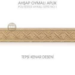 Ahşap Oymalı Aplik Tepsi Büyük Model 1 (39x27cm) Polyester Ayaklı - Tual Hobi Sanat (1)