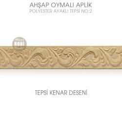 Ahşap Oymalı Aplik Tepsi Büyük Model 2 (39x27cm) Polyester Ayaklı - Tual Hobi Sanat (1)