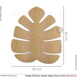 Ahşap Palmiye Yaprak Supla Duvar Pano (35x32 cm) - Tual Hobi Sanat (1)