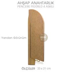 Ahşap Pencere Görünümlü Anahtarlık Pano (23X21 cm) - 3