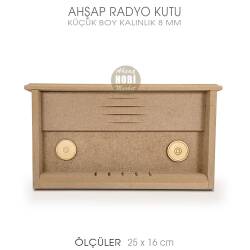 Ahşap Radyo Kutu Küçük Boy (25x16 cm) Ham Mdf - Tual Hobi Craft İst