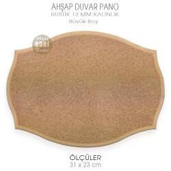 Ahşap Rustik Country Kalın Duvar Pano (31x23 cm) Büyük Boy - Tual Hobi Craft İst (1)