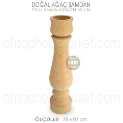 Ahşap Şamdan Mumluk Büyük Boy (30X7 cm) Doğal Ağaç - Tual Hobi Craft İst (1)