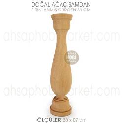 Ahşap Şamdan Mumluk Büyük Boy (33X7 cm) Doğal Ağaç - Tual Hobi Craft İst