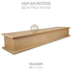 Ahşap Şiş ve Fırça Kutusu Büyük Boy (48X11 cm) - Tual Hobi Craft İst