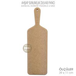 Ahşap Sunumluk ve Duvar Pano (39x11 cm) Sandal Küreği - Tual Hobi Craft İst