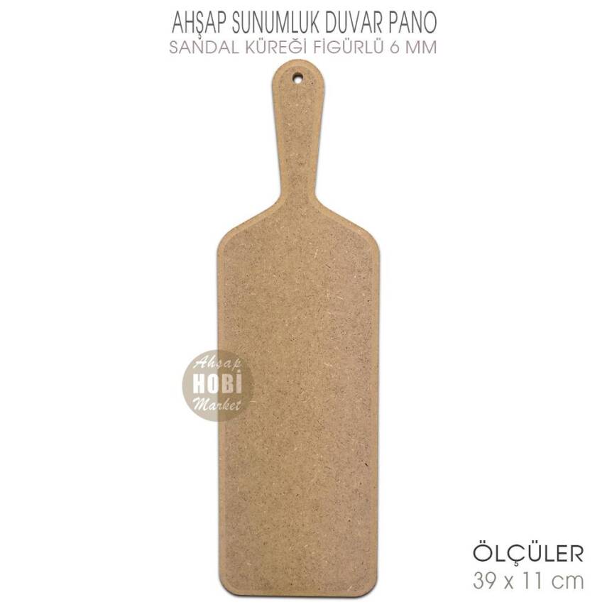 Ahşap Sunumluk ve Duvar Pano (39x11 cm) Sandal Küreği - 1