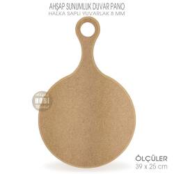Ahşap Sunumluk ve Duvar Pano (39x25cm) Halka Saplı - Tual Hobi Craft İst