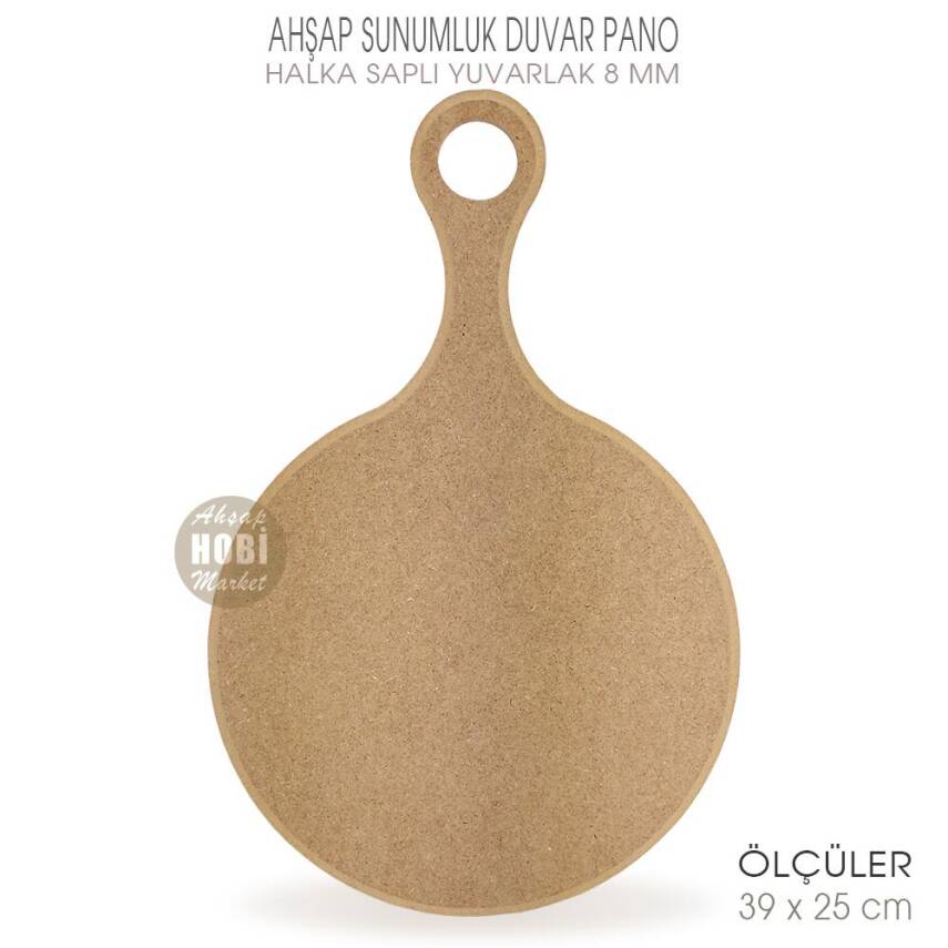 Ahşap Sunumluk ve Duvar Pano (39x25cm) Halka Saplı - 1