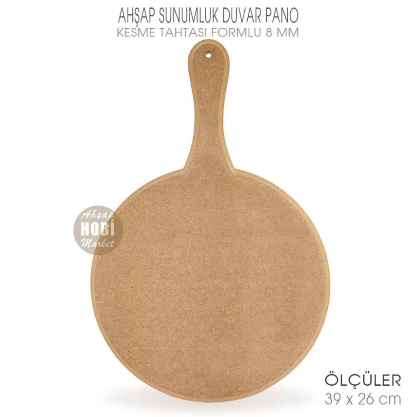 Ahşap Sunumluk ve Duvar Pano (39x26cm) Yuvarlak - 1