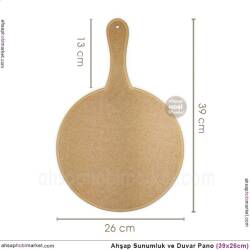 Ahşap Sunumluk ve Duvar Pano (39x26cm) Yuvarlak - Tual Hobi Craft İst (1)