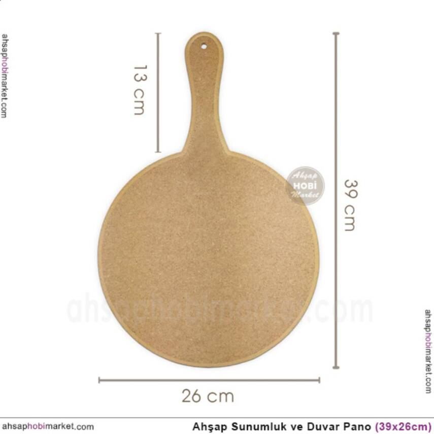 Ahşap Sunumluk ve Duvar Pano (39x26cm) Yuvarlak - 2