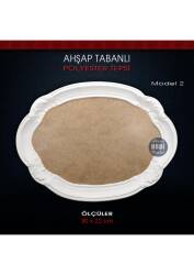 Ahşap Tabanlı Polyester Tepsi Model 2 (30x22 cm) Ham Polyester - Tual Hobi Sanat
