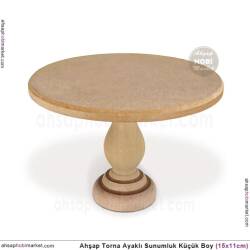 Ahşap Torna Ayaklı Sunumluk Küçük Boy (15x11cm) - Tual Hobi Craft İst