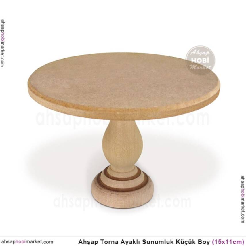 Ahşap Torna Ayaklı Sunumluk Küçük Boy (15x11cm) - 1