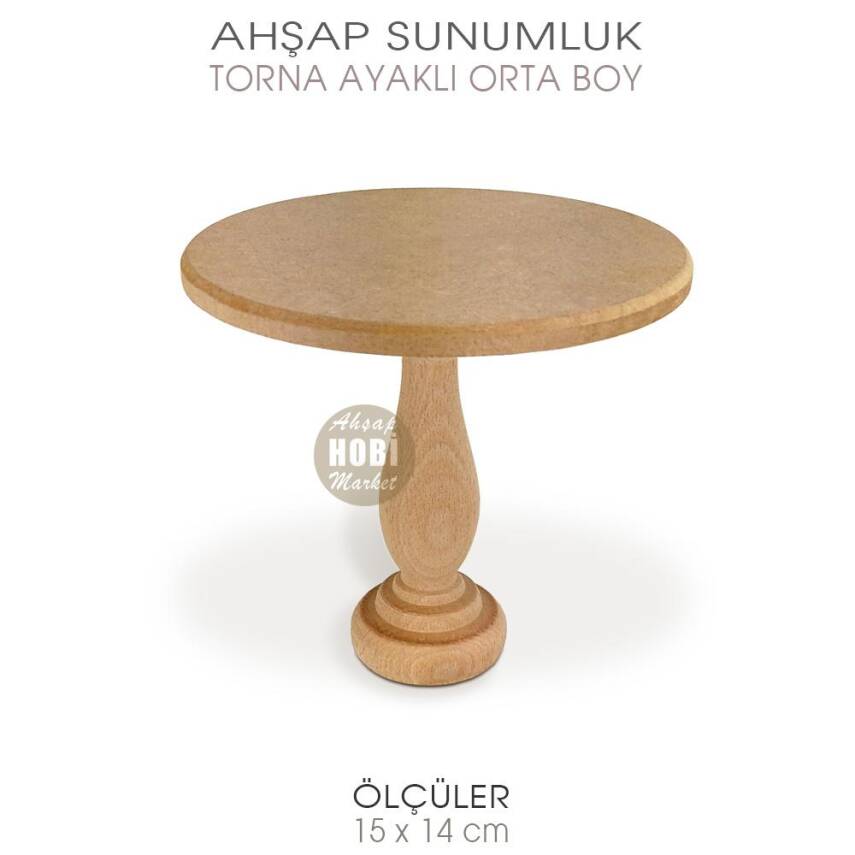 Ahşap Torna Ayaklı Sunumluk Orta Boy (15x14 cm) - 2
