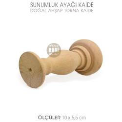 Ahşap Torna Sunumluk Ayağı ve Kaide (10x5,5 cm) Ham Doğal Ağaç - Tual Hobi Craft İst (1)