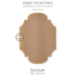 Ahşap Vintage Kalın Duvar Pano (28x20 cm) Orta Boy - Tual Hobi Craft İst
