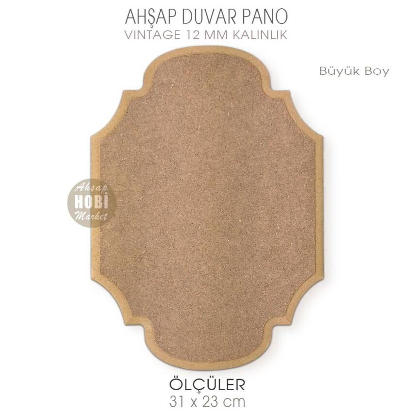 Ahşap Vintage Kalın Duvar Pano (31x23 cm) Büyük Boy - 1