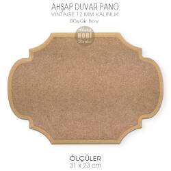 Ahşap Vintage Kalın Duvar Pano (31x23 cm) Büyük Boy - Tual Hobi Craft İst (1)