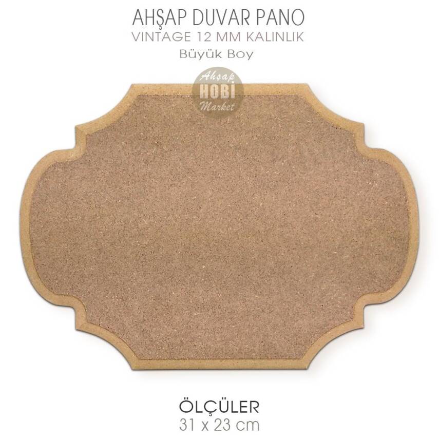 Ahşap Vintage Kalın Duvar Pano (31x23 cm) Büyük Boy - 2