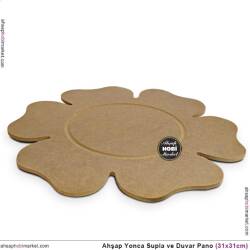 Ahşap Yonca Figürlü Supla Pano (32x32 cm) Ham Mdf - Tual Hobi Sanat (1)