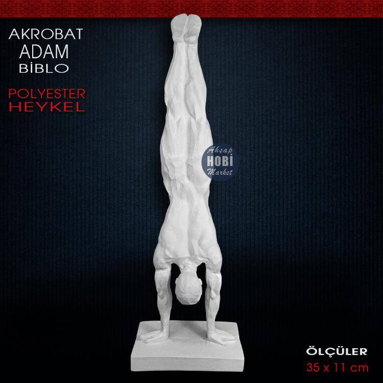 Akrobat Adam Biblo Heykel (35x11 cm) Ham Polyester - 1