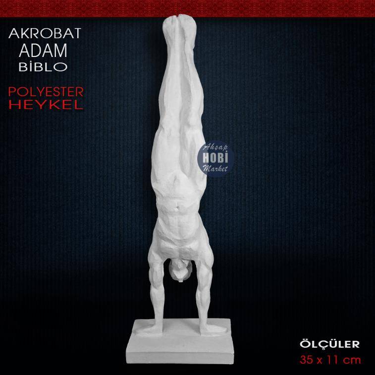 Akrobat Adam Biblo Heykel (35x11 cm) Ham Polyester - 2