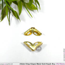 Albüm Kitap Köşe Koruyucu Küçük Boy (20 Adet) Parlak Gold - Tual Hobi Sanat
