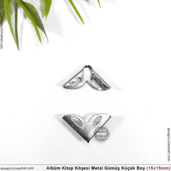 Albüm Kitap Köşe Koruyucu Küçük Boy (20 Adet) Parlak Gümüş - 1