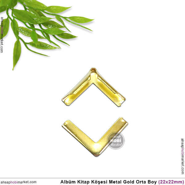 Albüm Kitap Köşe Koruyucu Orta Boy (20 Adet) Parlak Gold - 1