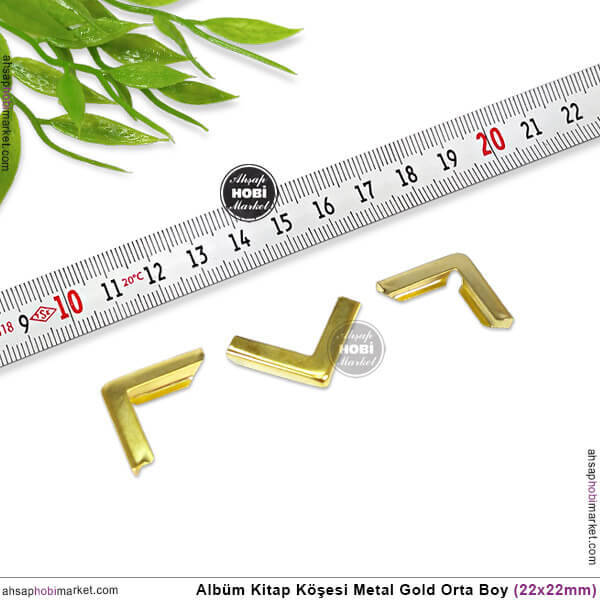 Albüm Kitap Köşe Koruyucu Orta Boy (20 Adet) Parlak Gold - 2