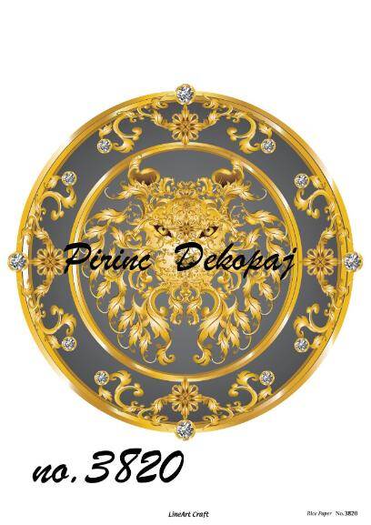 Altın Desenli Pirinç Dekopaj Model : 3820 - 1