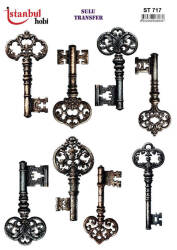 Anahtar Desenli Sulu Transfer Kağıdı STI-717 - Tual Hobi Craft Ist