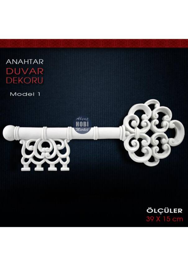 Anahtar Duvar Dekoru Model 1 (39x15 cm) Ham Polyester - 2