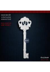 Anahtar Duvar Dekoru Vintage (22x7 cm) Ham Polyester - Tual Hobi Sanat