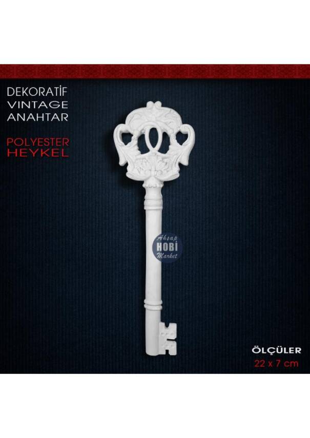Anahtar Duvar Dekoru Vintage (22x7 cm) Ham Polyester - 1