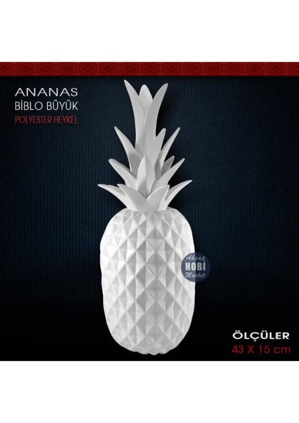 Ananas Biblo Büyük (43x15 cm) Ham Polyester - 1