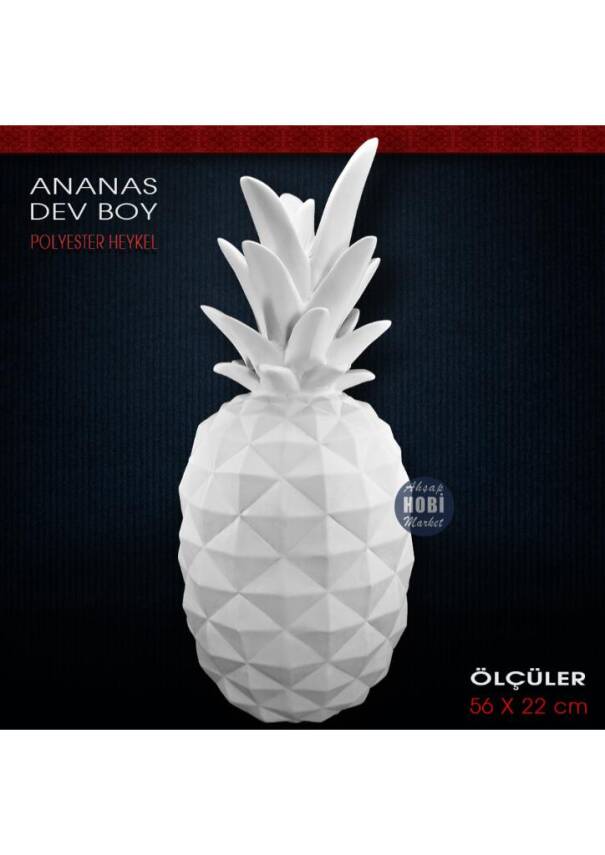 Ananas Heykeli Dev Boy (56x22 cm) Ham Polyester - 1