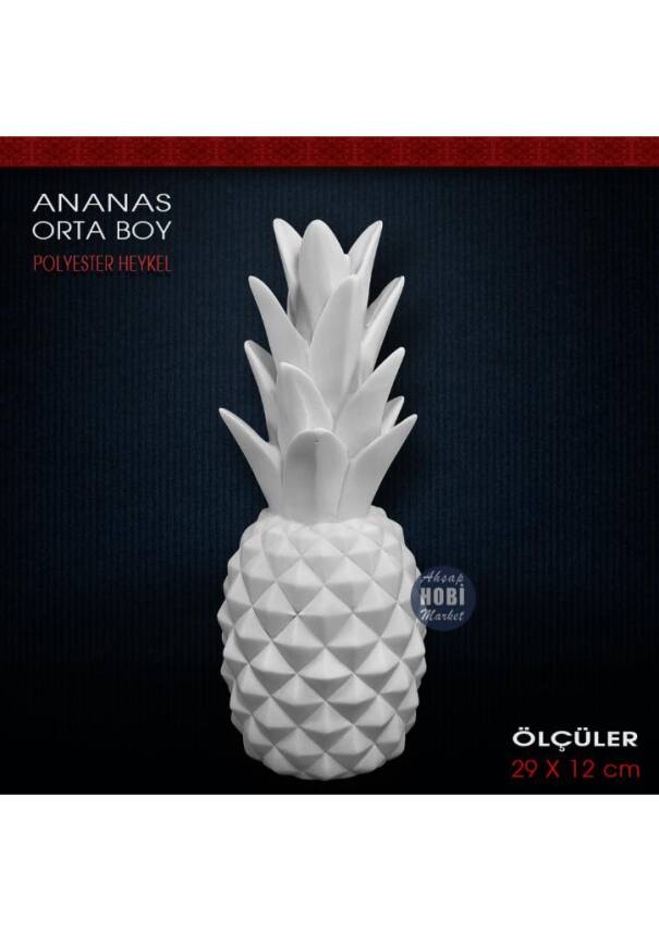 Ananas Heykeli Orta Boy (29x12 cm) Ham Polyester - 1
