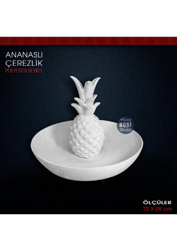 Ananaslı Çerezlik (12x9 cm) Ham Polyester - 1