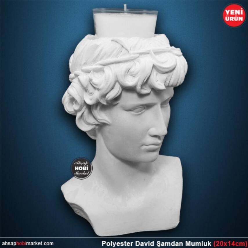 Antik David Şamdan Mumluk (20x14 cm) Ham Polyester - 1