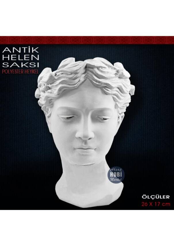 Antik Helen Saksı Büyük Boy (26x17 cm) Ham Polyester - 1
