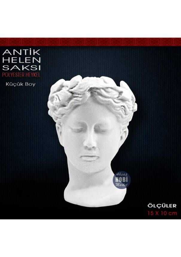 Antik Helen Saksı Küçük Boy (15x10 cm) Ham Polyester - 1