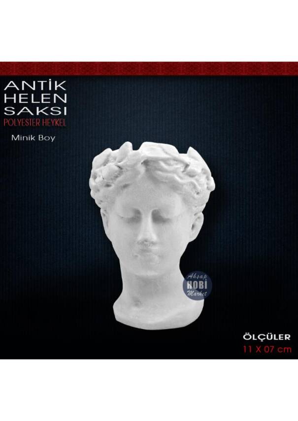 Antik Helen Saksı Minik Boy (11x7 cm) Ham Polyester - 1